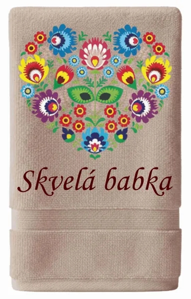 Osuška folklórna so srdiečkom pre skvelú babku