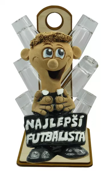 Stromček s pohárikmi a figúrkou - najlepší futbalista