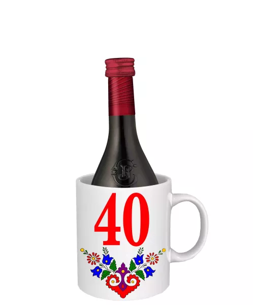 Hrnček SK2 s vínom - k narodeninám s číslom 40