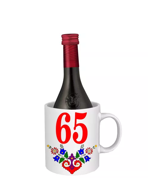 Hrnček SK2 s vínom - k narodeninám s číslom 65