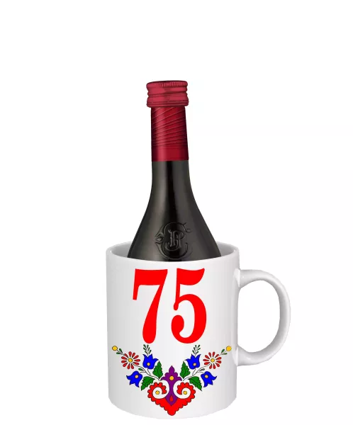Hrnček SK2 s vínom - k narodeninám s číslom 75