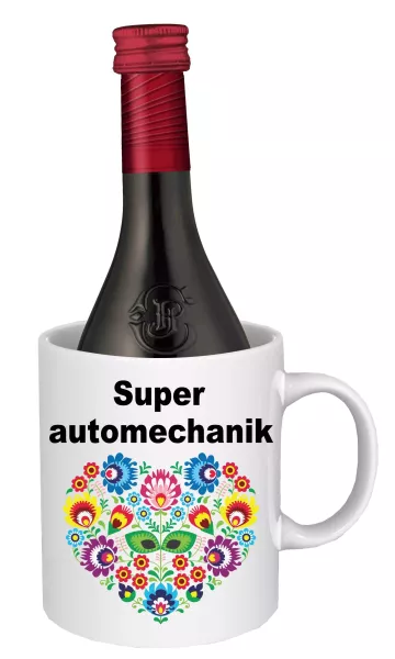 Hrnček SK s vínom - super automechanik Červené víno