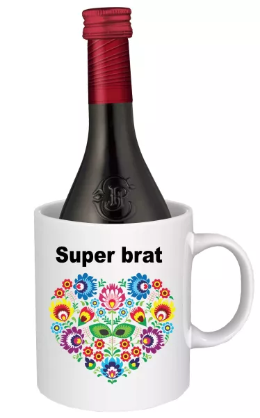 Hrnček SK s vínom - super brat Biele víno