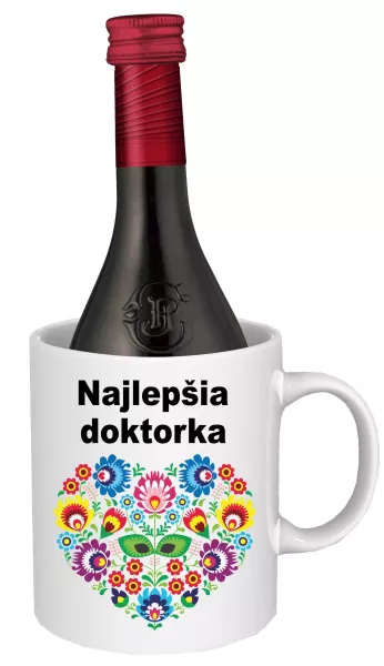 Hrnček SK s vínom - najlepšia doktorka Biele víno