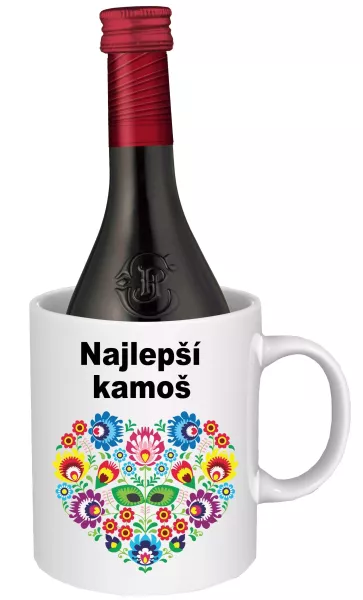 Hrnček SK s vínom - super kamoš Biele víno