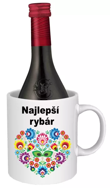 Hrnček SK s vínom - najlepší rybár Biele víno