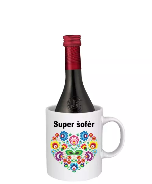 Hrnček SK s vínom - super šofér Biele víno