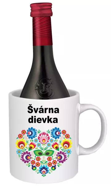 Hrnček SK s vínom - švárna dievka Biele víno