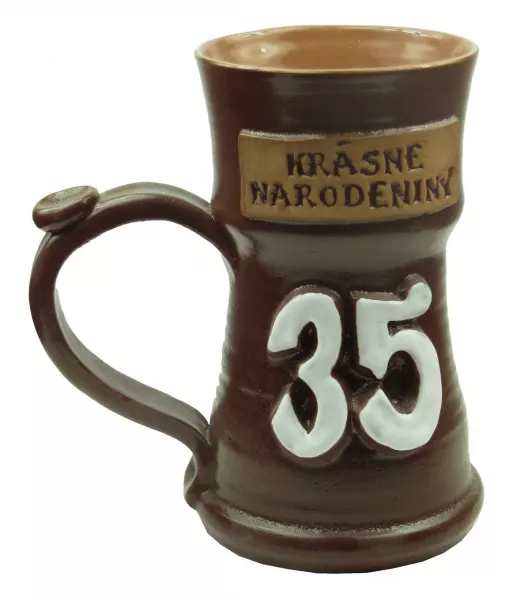 Keramický pohár 0,5L na pivo k narodeninám 35