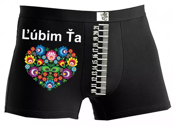 Boxerky ľúbim Ťa s folklórnym srdiečkom