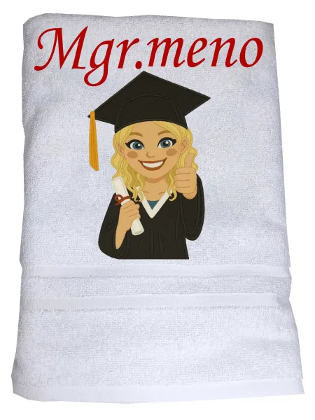 Osuška študentka s menom a titulom Mgr.