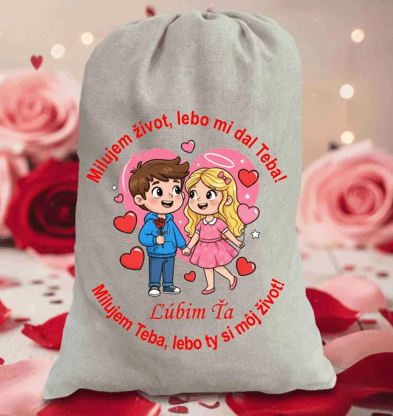 Darčekové vrecko - milujem život, lebo mi dal teba...