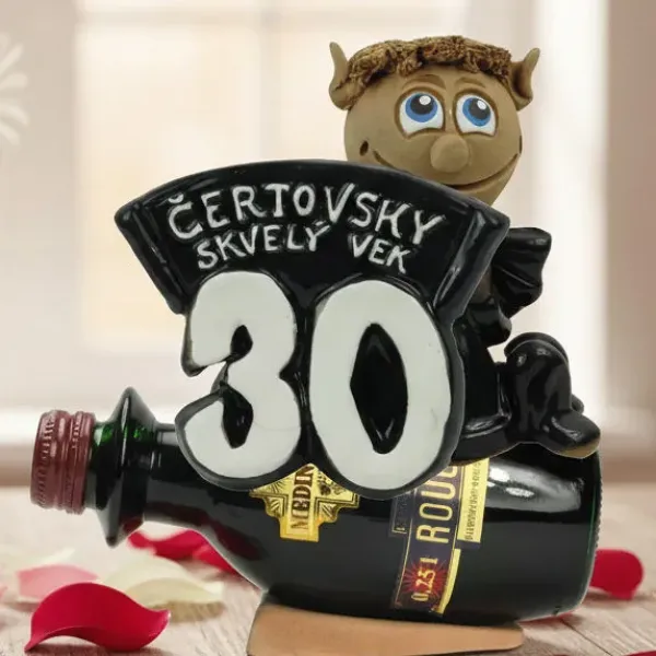 Narodeninová figúrka na víne pre muža s číslom 30