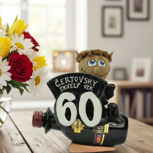 Narodeninová figúrka na víne pre muža s číslom 60