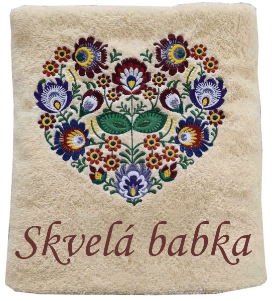 Osuška folklórna so srdiečkom pre skvelú babku