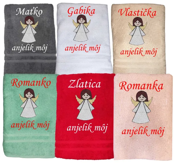 Osuška s anjelikom a menom na želanie
