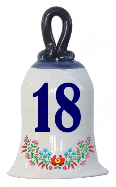 Zvonček k narodeninám s číslom 18 Modrá