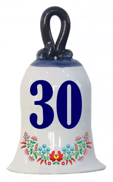 Zvonček k narodeninám s číslom 30 Modrá