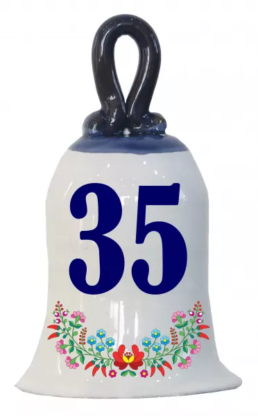 Zvonček k narodeninám s číslom 35 Modrá