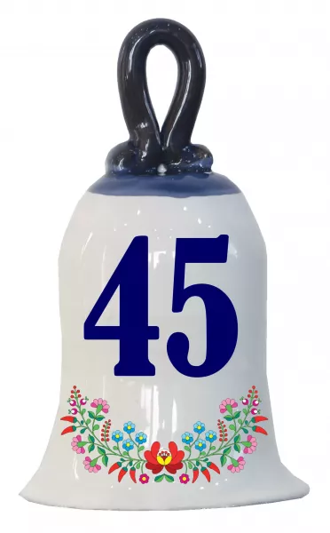 Zvonček k narodeninám s číslom 45 Modrá