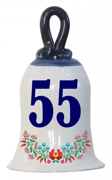 Zvonček k narodeninám s číslom 55 Modrá