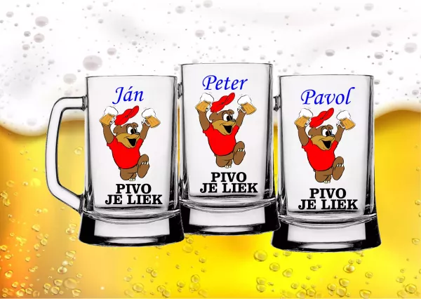 Sklenený pivný pohár