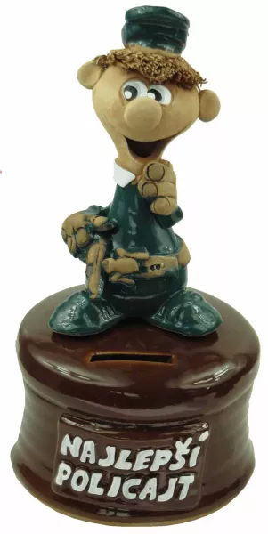 Pokladnička s postavou - policajt