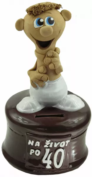 Pokladnička s postavou k narodeninám s číslom 40 muž