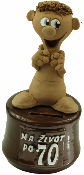 Pokladnička s postavou k narodeninám s číslom 70 muž