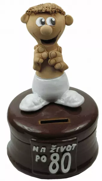 Pokladnička s postavou k narodeninám s číslom 80 muž