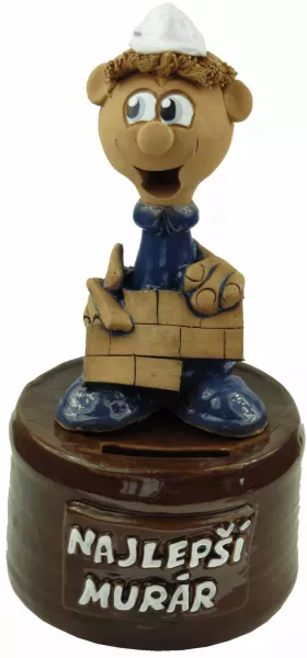 Pokladnička s postavou - murár