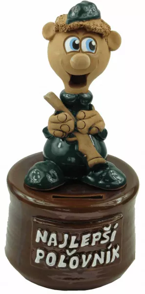 Pokladnička s postavou - poľovník