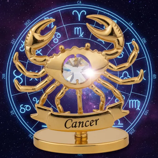 Pozlátená figúrka Znamenie RAK (so Swarovski krištáľmi) 2