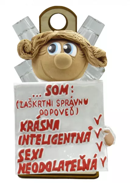Stromček s pohárikmi a figúrkou - som krásna, inteligentná, sexi..