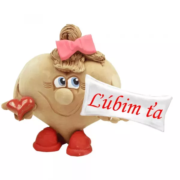 Srdiečko so srdiečkom – žena s nápisom ľúbim ťa