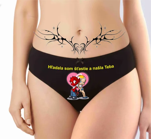 Dámske tangá „Hľadala som šťastie a našla teba“