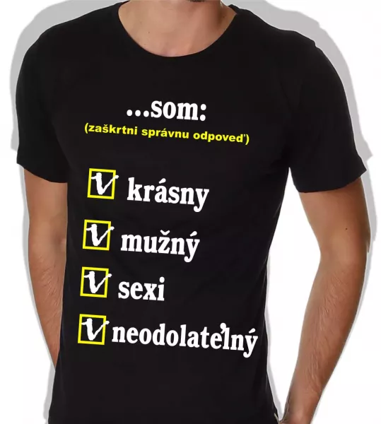 Pánske tričko - som krásny, mužný, sexi, neodolateľný