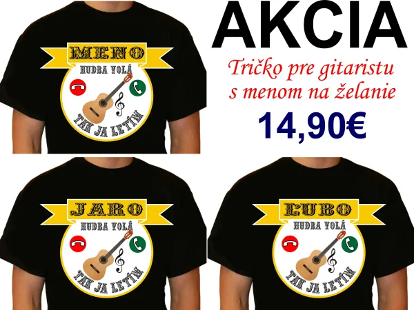 Tričko pre gitaristu s menom
