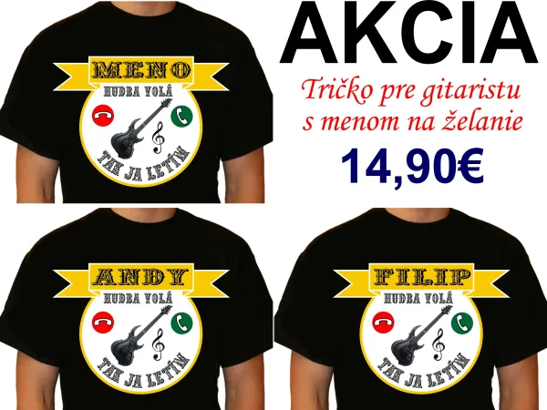 Tričko pre gitaristu s menom na želanie
