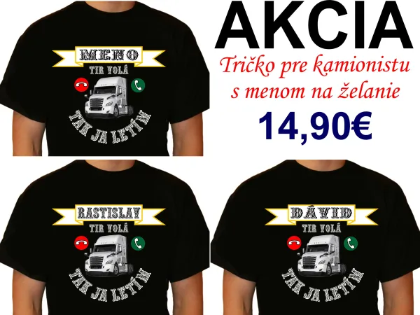 Tričko pre šoféra kamiónu s menom