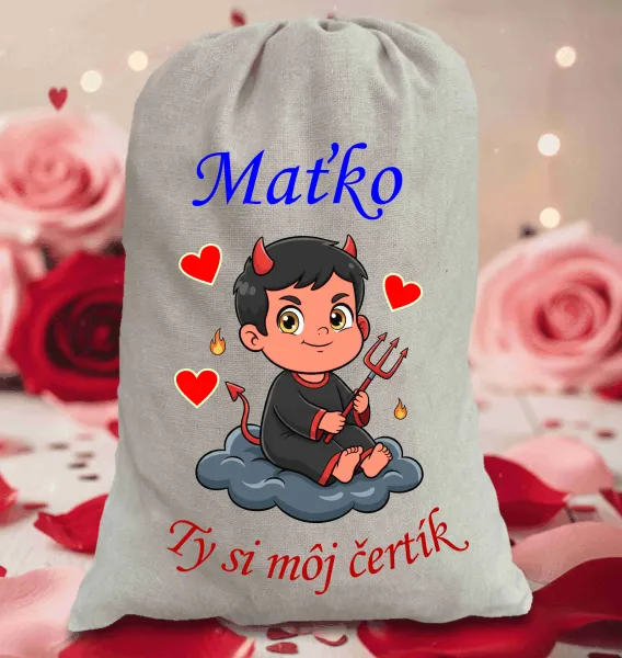 Darčekové vrecko s menom - ty si môj čertík