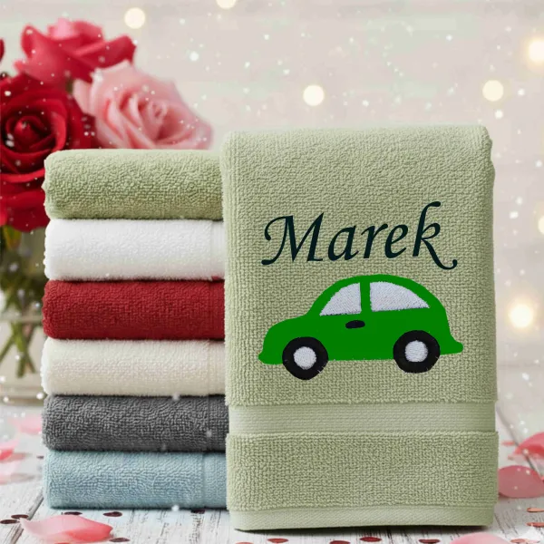 Osuška s autom a menom na želanie