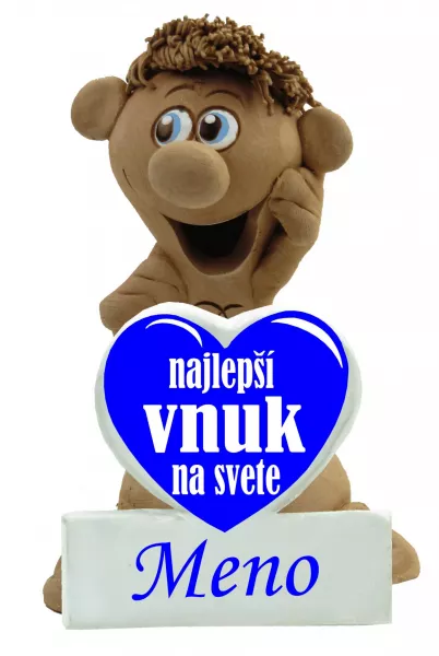Postavička s menom a srdiečkom - najlepší vnuk