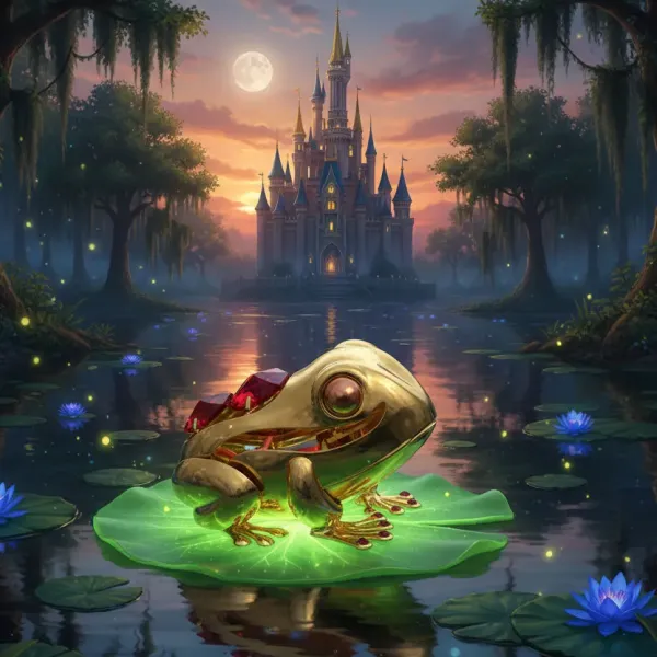 Žabka s rubínovými Swarovski krištáľmi