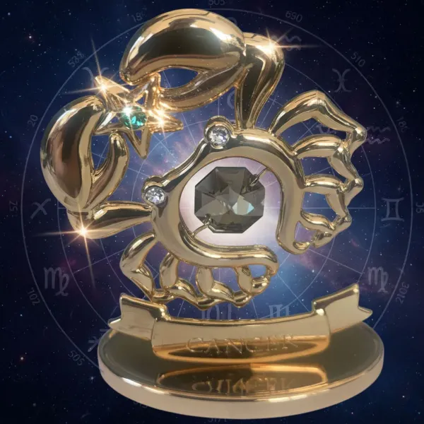 Pozlátená figúrka Znamenie RAK (so Swarovski krištáľmi)